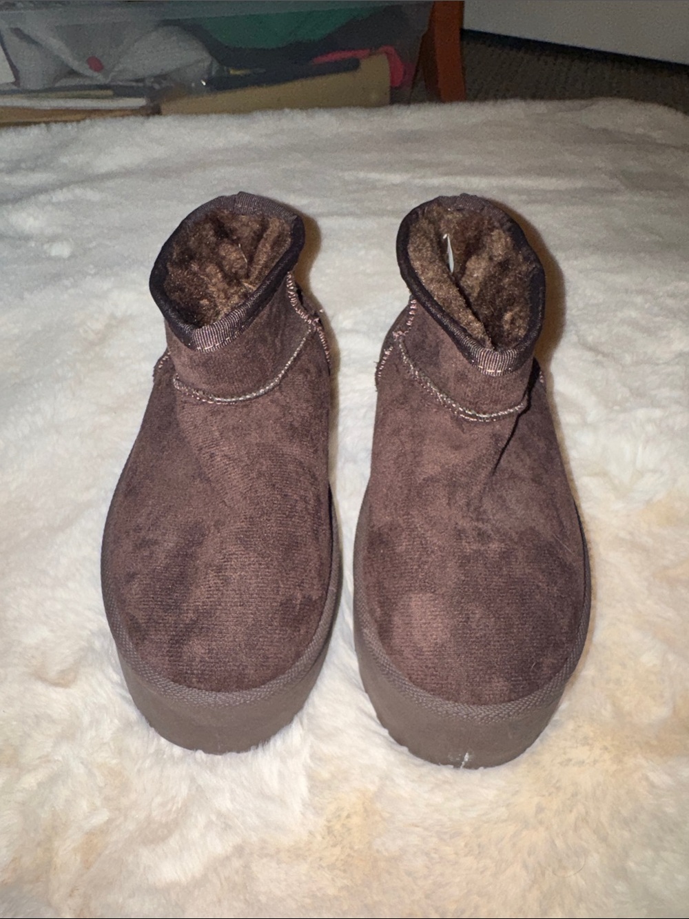 Mudd Women’s Brown Cozy Slip-On Ankle Winter Boots